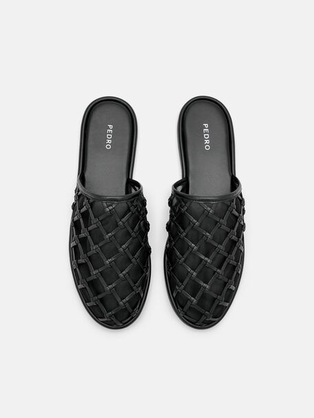 PEDRO Icon Leather Heel Sandals, Black