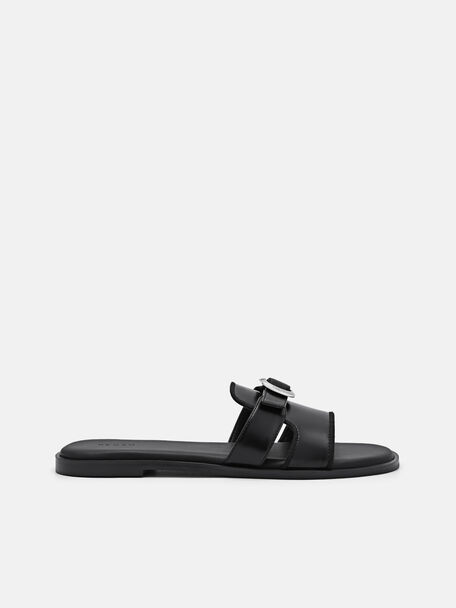 Bridget Slide Sandals, Black, hi-res