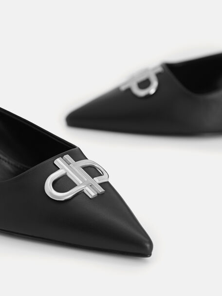PEDRO Icon Leather Heel Sandals, Black