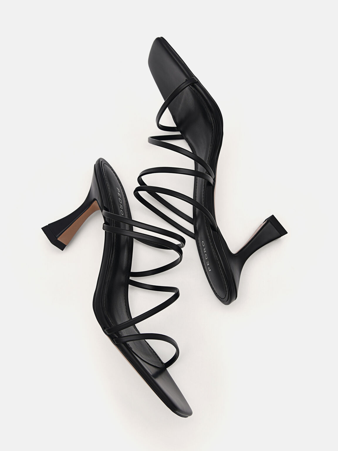 Strappy Heel Sandals - Black, Black