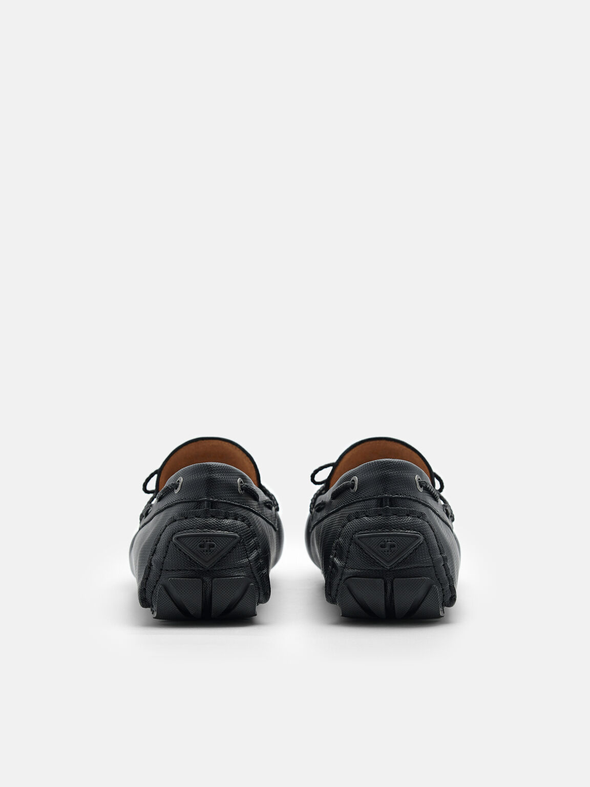 Sepatu Driving Bow Kulit Saffiano, 