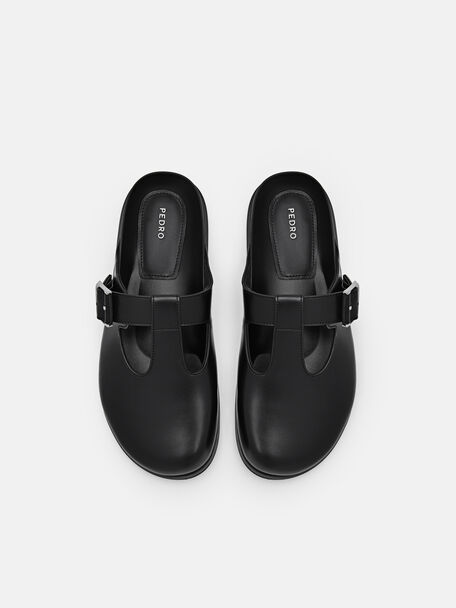 PEDRO Icon Leather Heel Sandals, Black