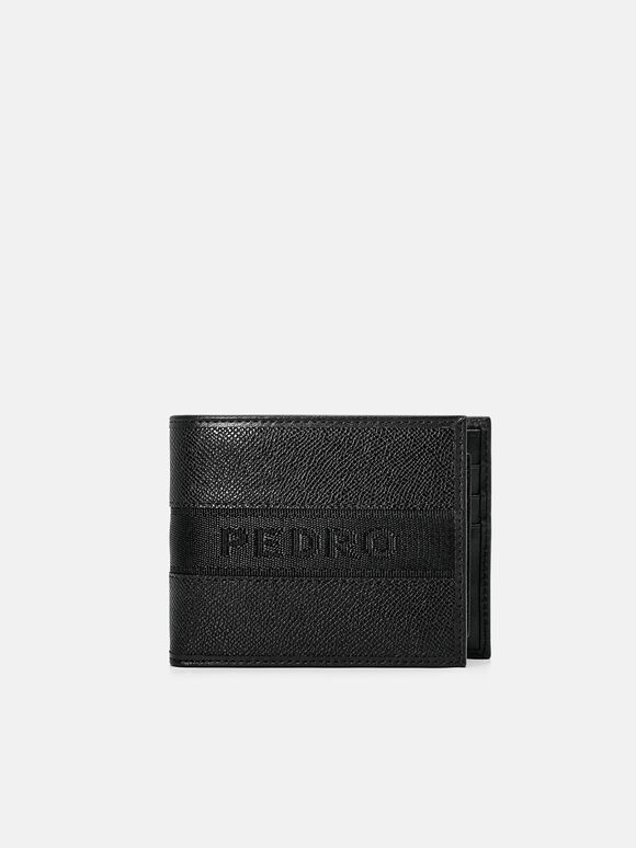 Striped Leather Bi-Fold Wallet with Insert, 