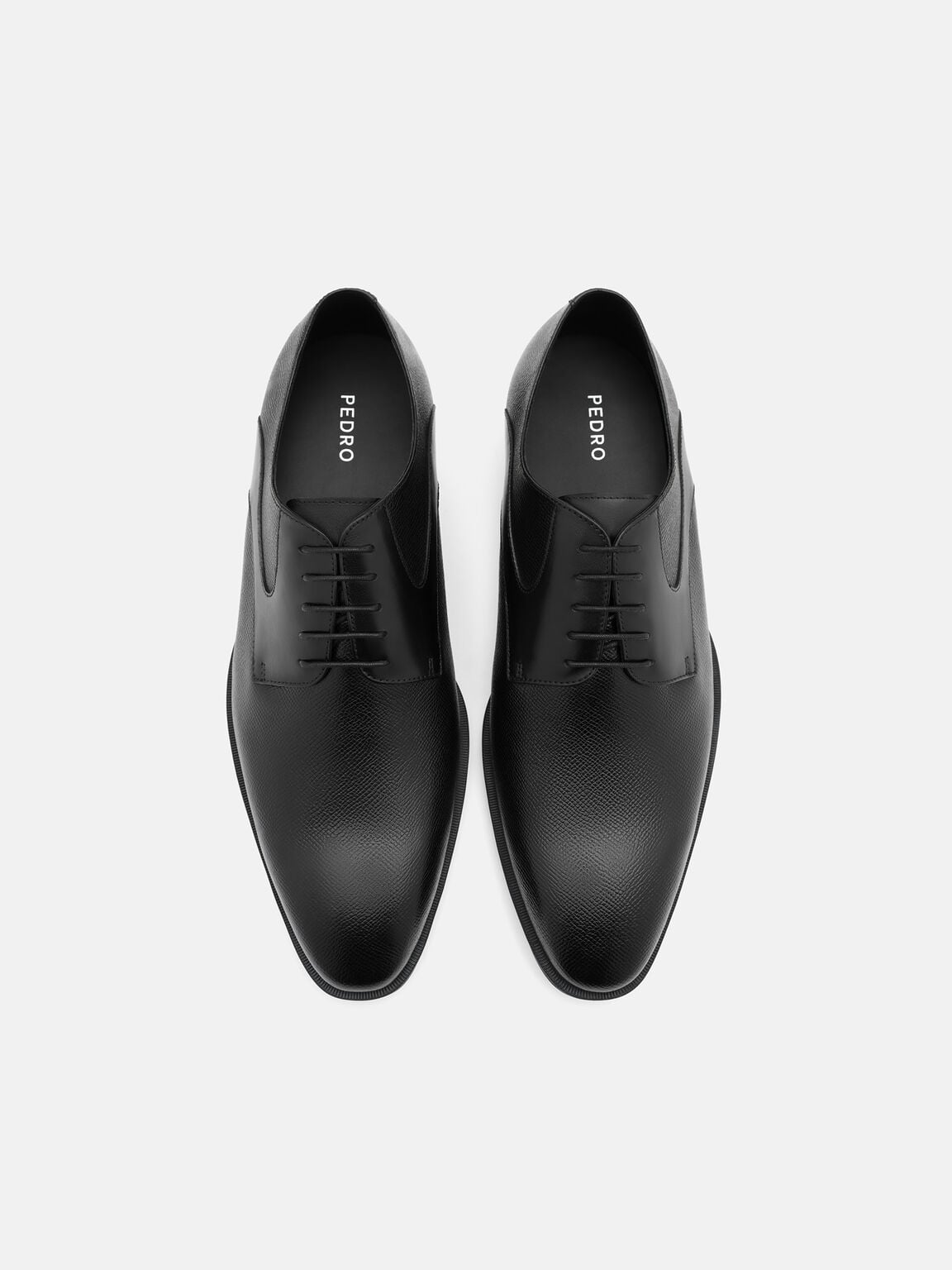 Sepatu Derby Kulit Saffiano, 
