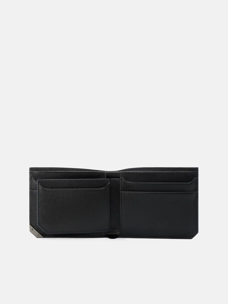 Dompet Kulit Lipat Dua dengan Sisipan, , hi-res