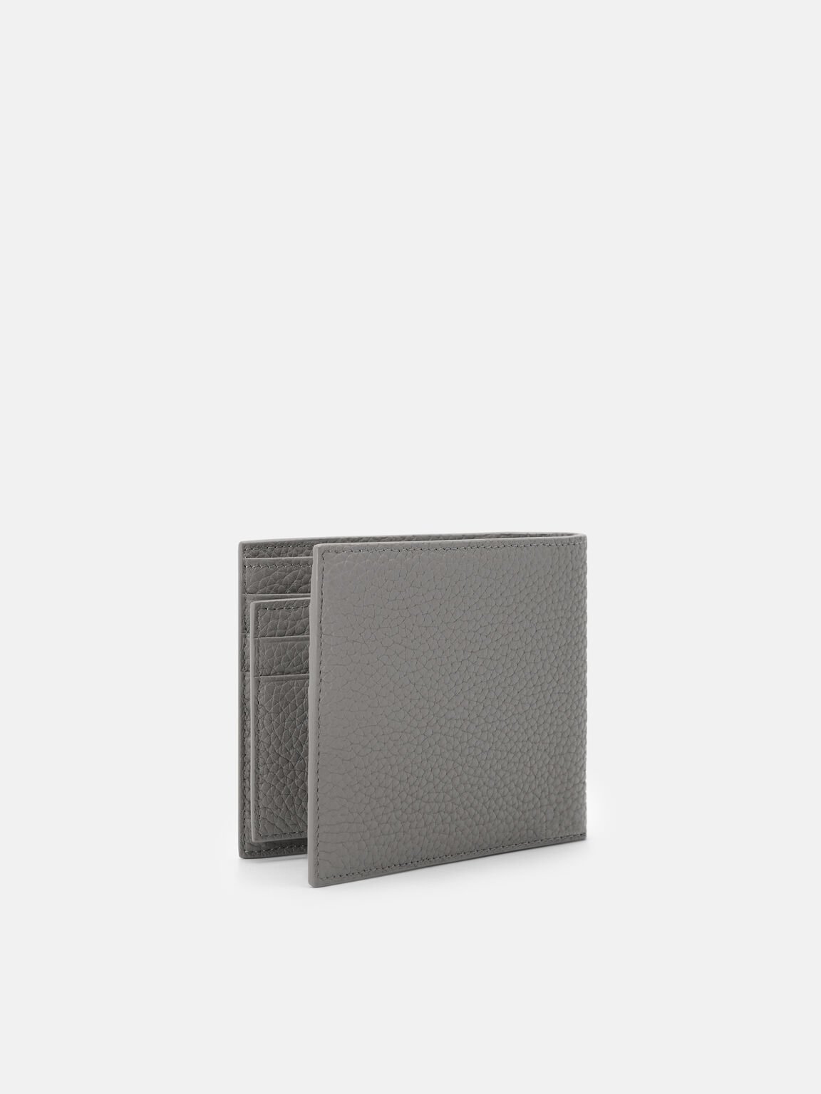 Dompet Lipat Dua Kulit Embossed dengan Insert, , hi-res