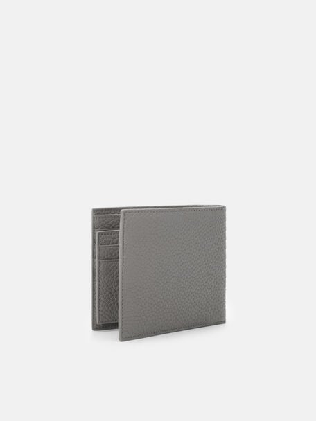Dompet Lipat Dua Kulit Embossed dengan Insert, , hi-res