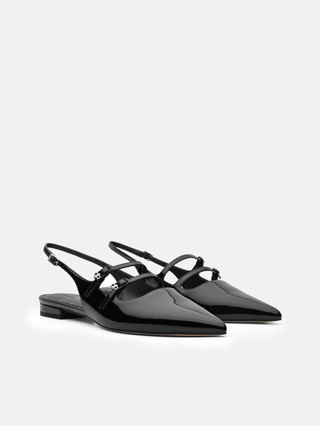 PEDRO Icon Leather Heel Sandals, Black