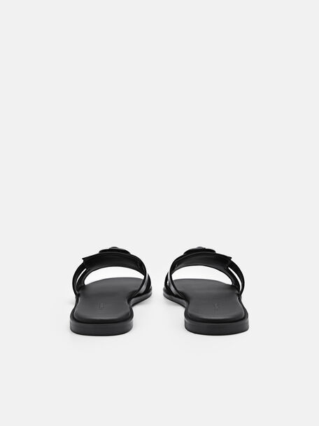 PEDRO Icon Leather Heel Sandals, Black