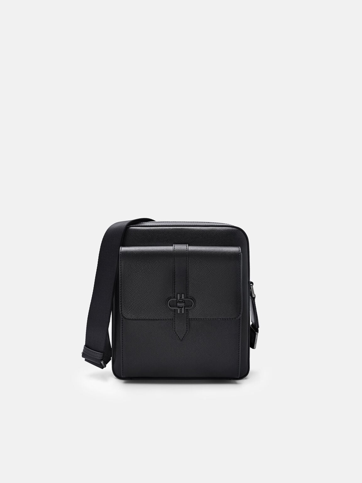 Boxy Saffiano Leather Crossbody Bag, , hi-res