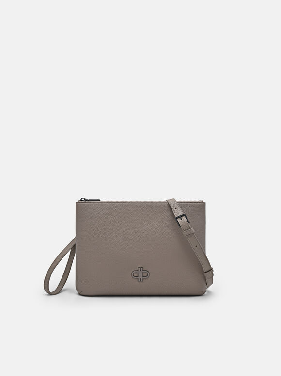 Two-Way Leather Clutch Bag, 