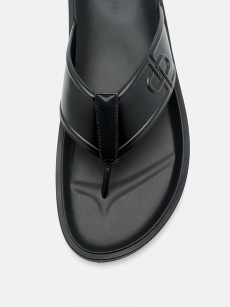 PEDRO Icon Leather Heel Sandals, Black