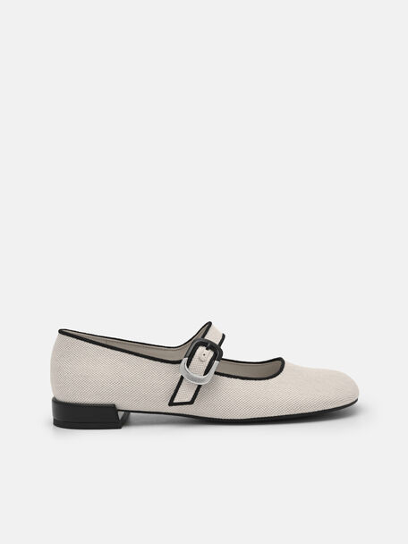 Bridget Mary Jane Flats, Beige, hi-res