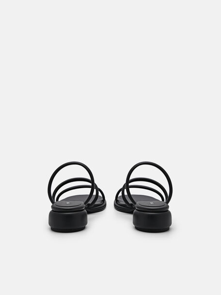PEDRO Icon Leather Heel Sandals, Black