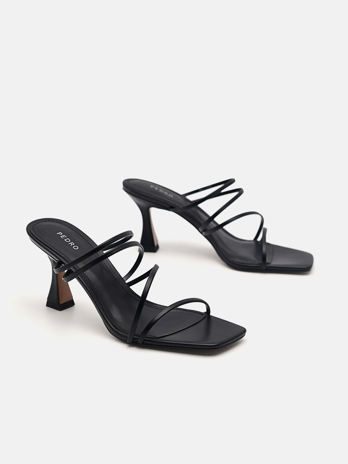 Strappy Heel Sandals - Black, Black