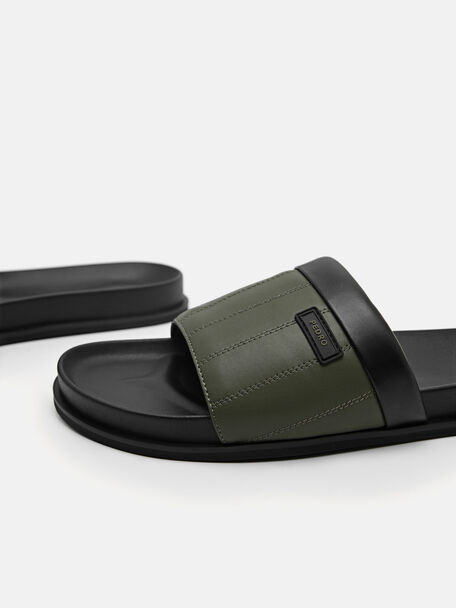 PEDRO Icon Leather Heel Sandals, Black
