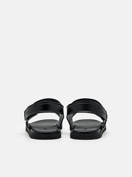 PEDRO Icon Leather Heel Sandals, Black