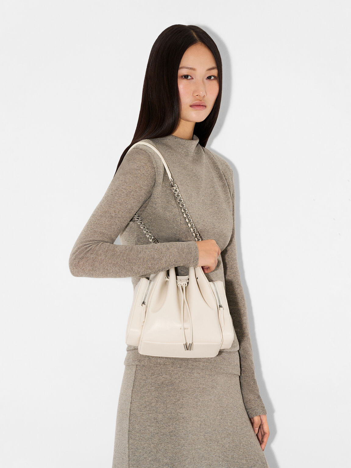 Drawstring Bucket Bag, , hi-res