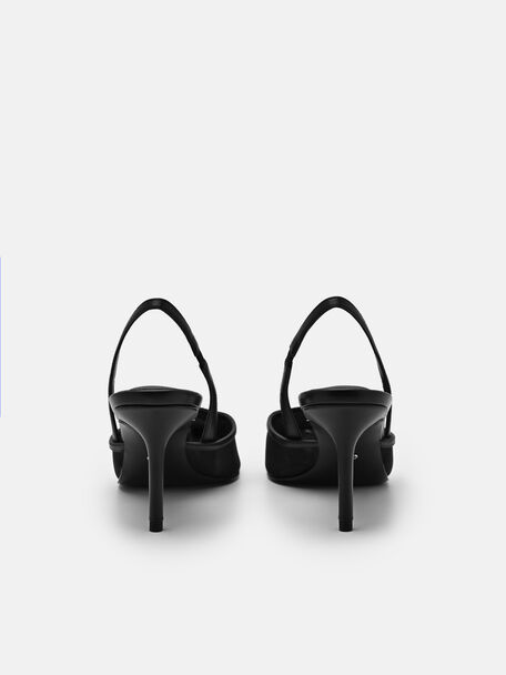 Sepatu Hak Slingback Jaring, 