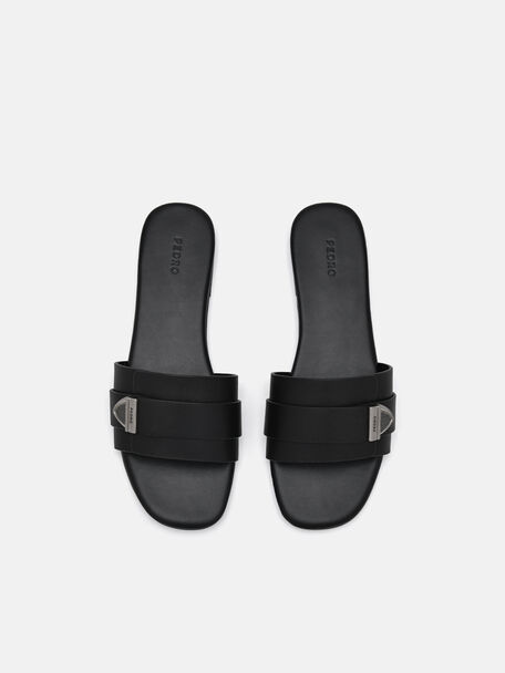 PEDRO Icon Leather Heel Sandals, Black PEDRO Icon Leather Heel Sandals, Black