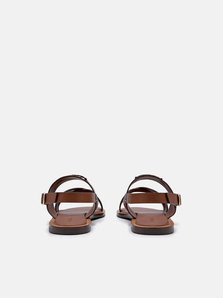 PEDRO Icon Leather Heel Sandals, Black
