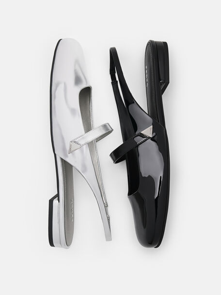 PEDRO Icon Leather Heel Sandals, Black