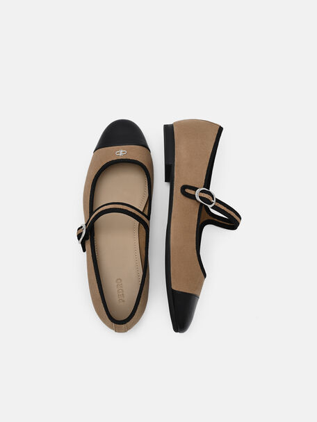 Sepatu Flat Balerina Suede Alina, , hi-res