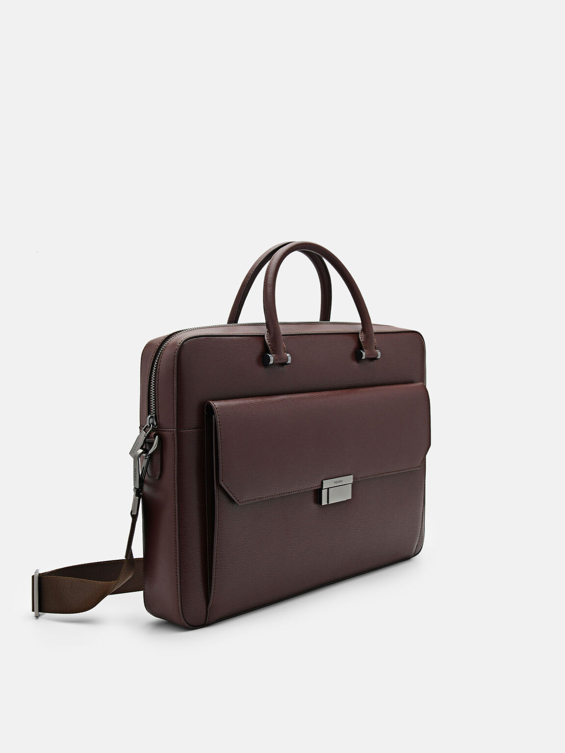 Henry Textured Leather Briefcase, , hi-res