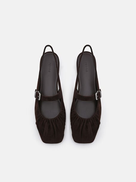 Sepatu Flat Ballerina Suede Gabrielle, , hi-res