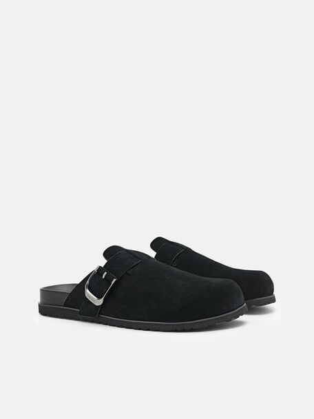 PEDRO Icon Leather Heel Sandals, Black