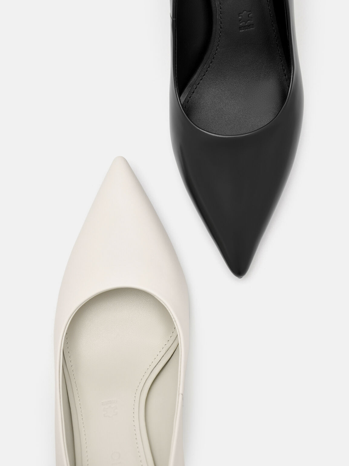 PEDRO Studio Simone Leather Heel Pumps, Chalk