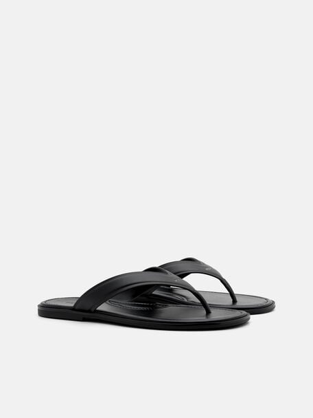 Leather Thong Sandals, , hi-res