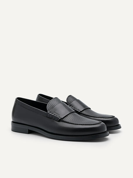 PEDRO Icon Leather Heel Sandals, Black