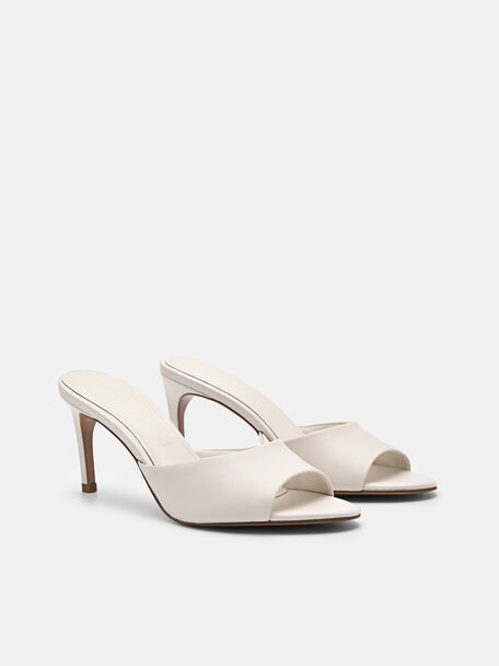 PEDRO Icon Leather Heel Sandals, Black