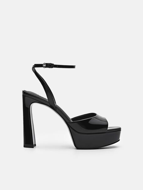 PEDRO Icon Leather Heel Sandals, Black