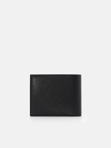Saffiano Leather Bi-Fold Flip Wallet, 