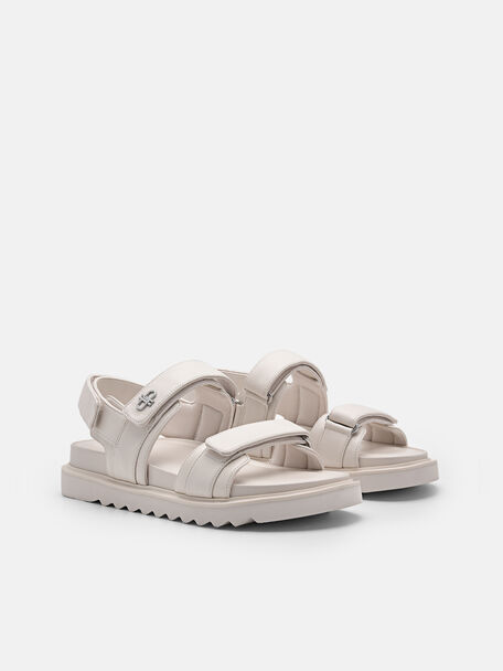 PEDRO Icon Leather Heel Sandals, Black
