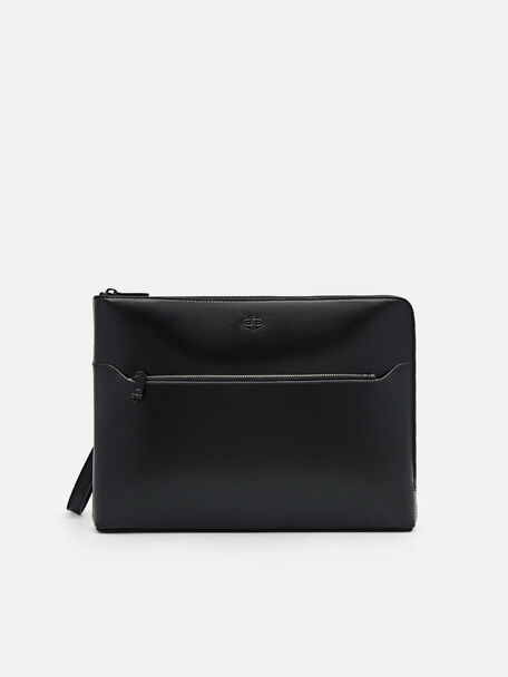 PEDRO Icon Leather Portfolio Bag, Black, hi-res