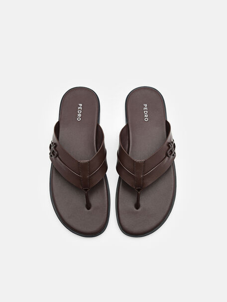 PEDRO Icon Leather Heel Sandals, Black