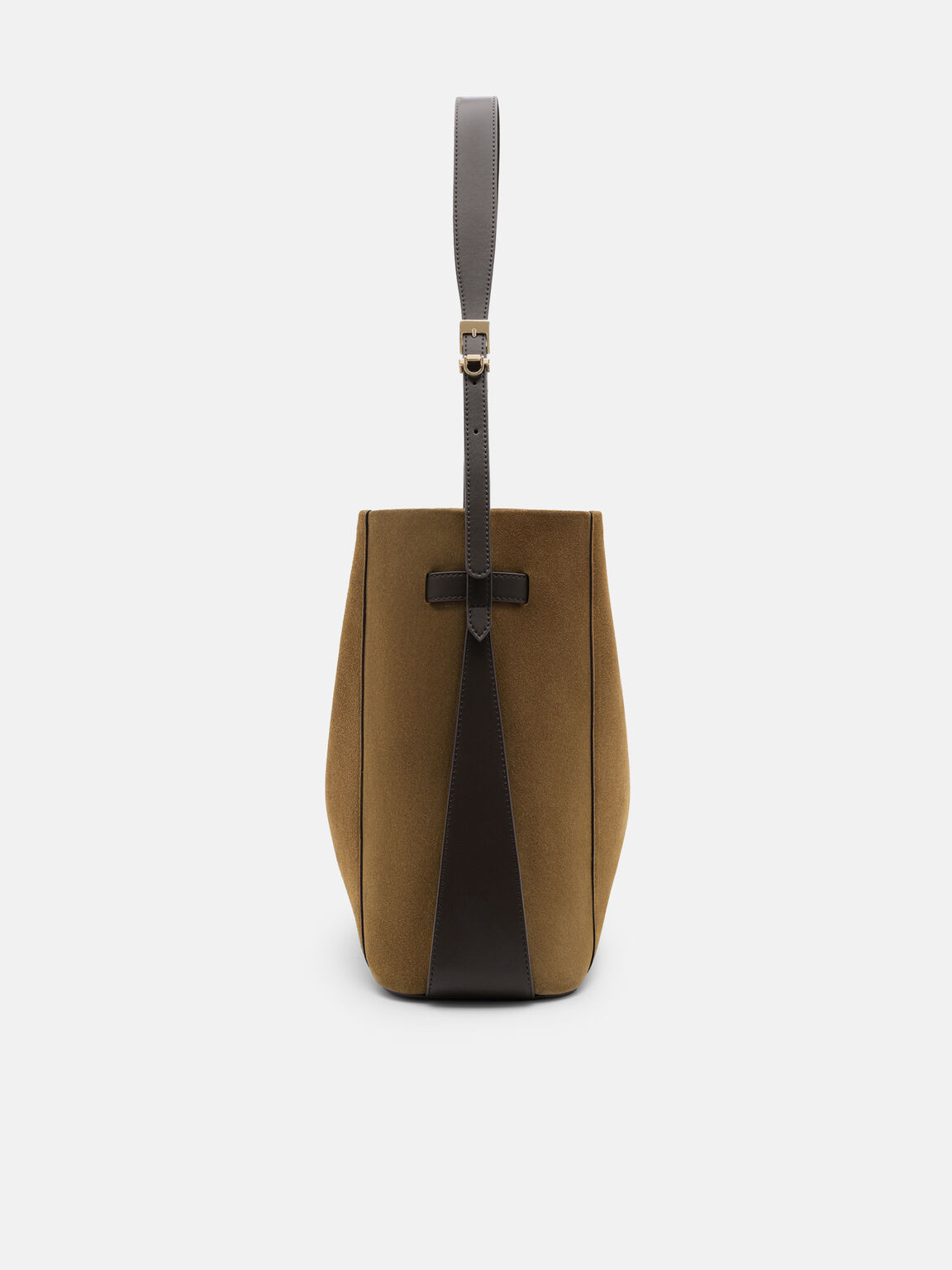 Tas Bucket Kulit Jatte dengan Sabuk, , hi-res
