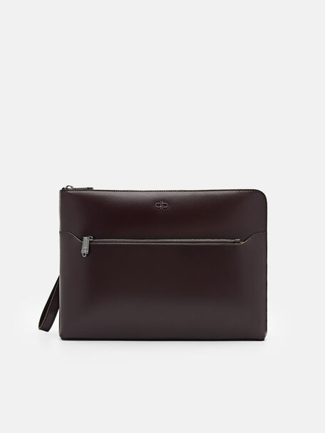 PEDRO Icon Leather Portfolio Bag, Dark Brown, hi-res