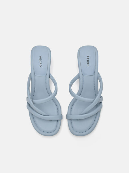 PEDRO Icon Leather Heel Sandals, Black