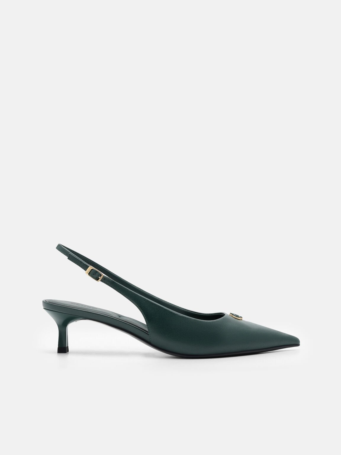 Leather Slingback Heel Pumps, , hi-res