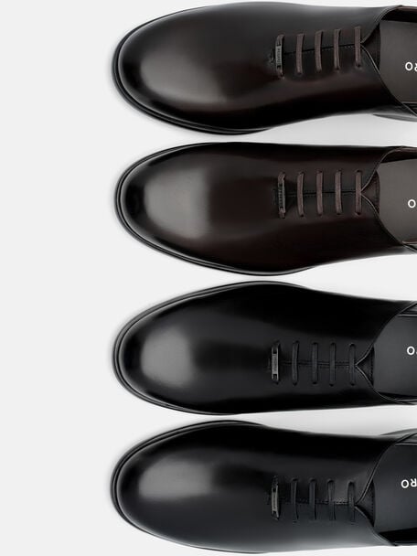 Burnished Leather Oxford Shoes, , hi-res