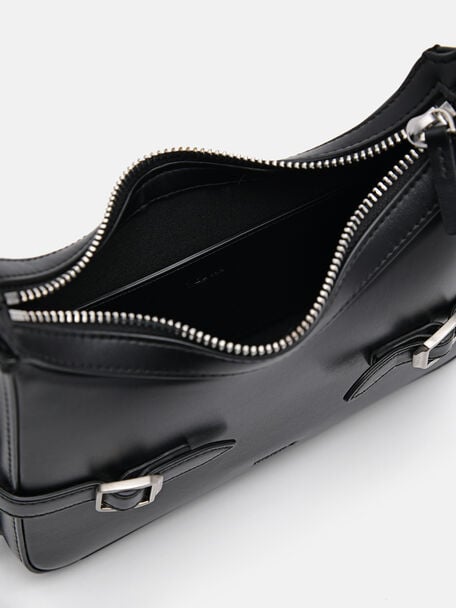 PEDRO Icon Leather Heel Sandals, Black