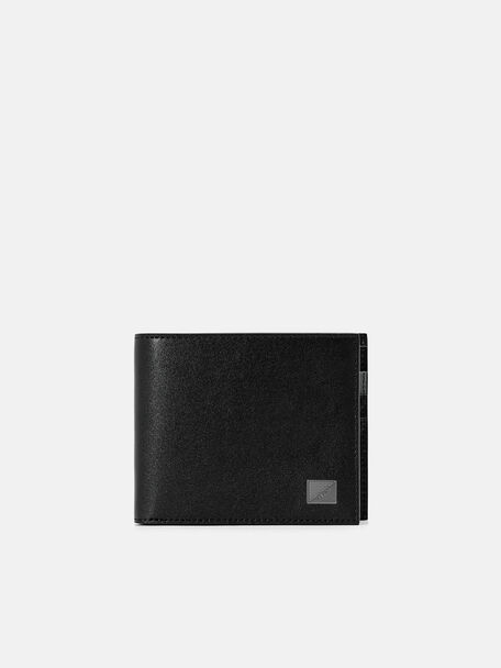 Dompet Flip Lipat Dua Kulit, Black, hi-res