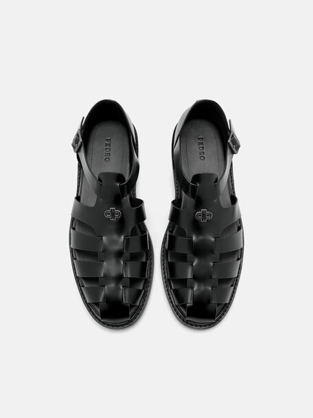 Sandal Caged Kulit Brent, 