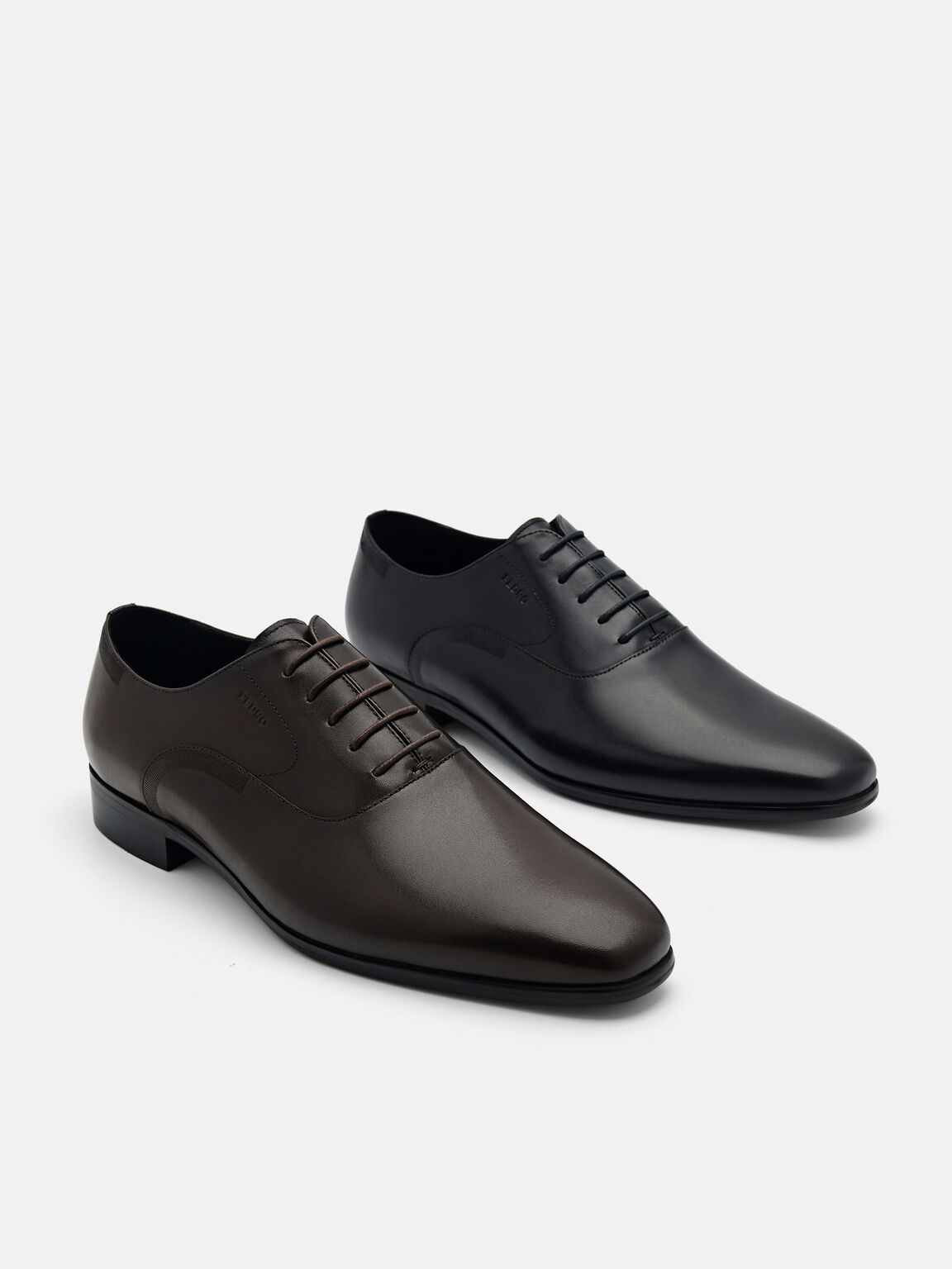Burnished Leather Oxford Shoes, 