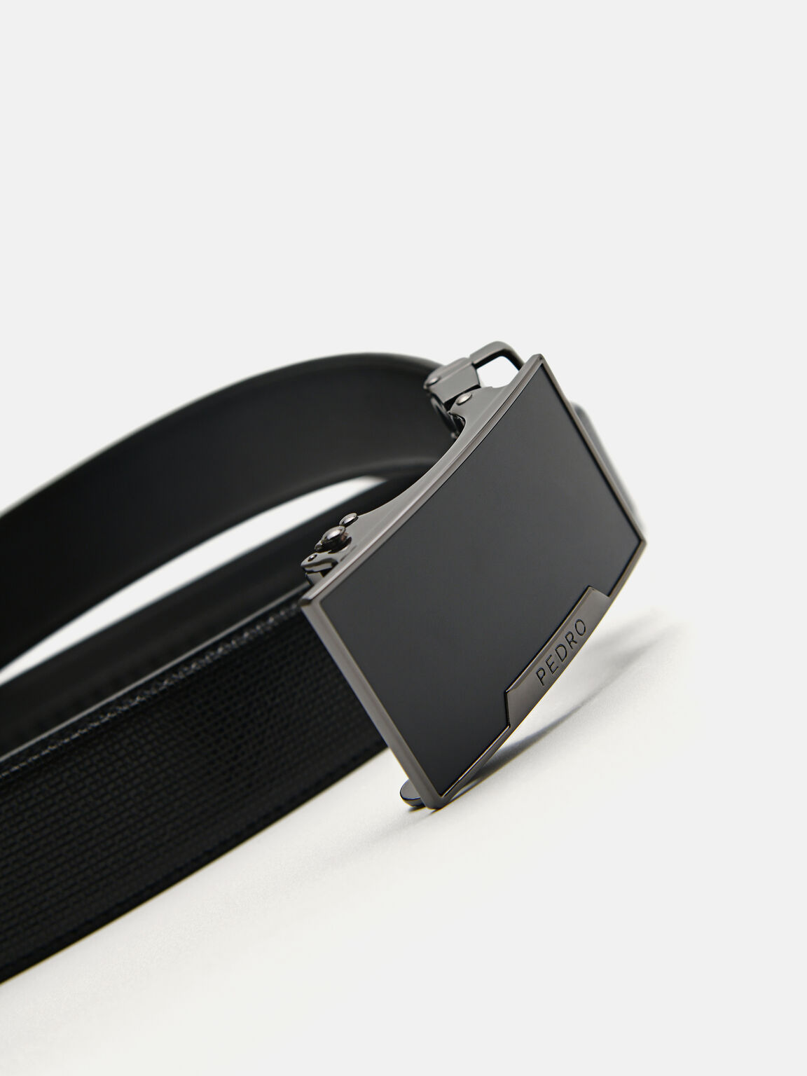 Automatic Textured Leather Belt, 