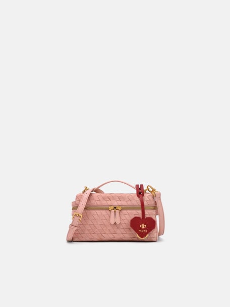 Tas Bahu Anyaman Suede Alyssa dengan Charm, , hi-res
